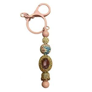 Handmade keychain‎ purple gem stone charm